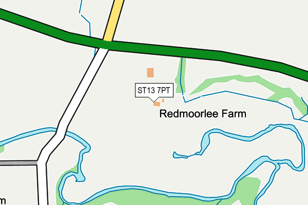 ST13 7PT map - OS OpenMap – Local (Ordnance Survey)