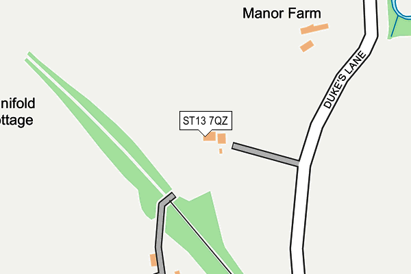 ST13 7QZ map - OS OpenMap – Local (Ordnance Survey)