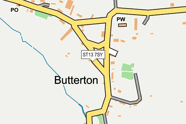 ST13 7SY map - OS OpenMap – Local (Ordnance Survey)