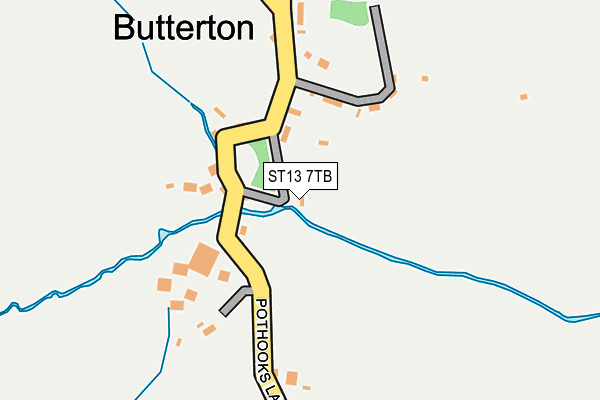 ST13 7TB map - OS OpenMap – Local (Ordnance Survey)