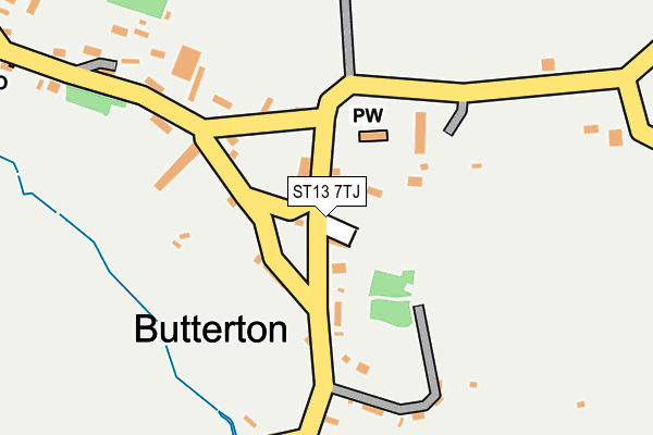 ST13 7TJ map - OS OpenMap – Local (Ordnance Survey)