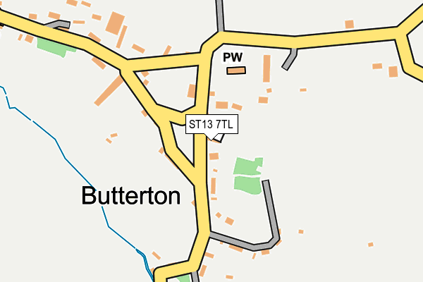 ST13 7TL map - OS OpenMap – Local (Ordnance Survey)