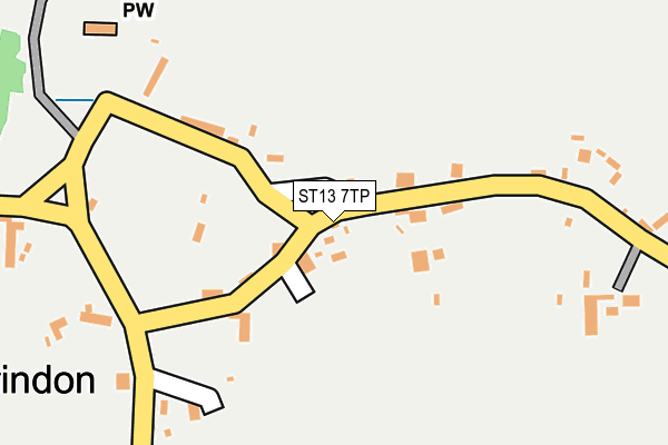 ST13 7TP map - OS OpenMap – Local (Ordnance Survey)