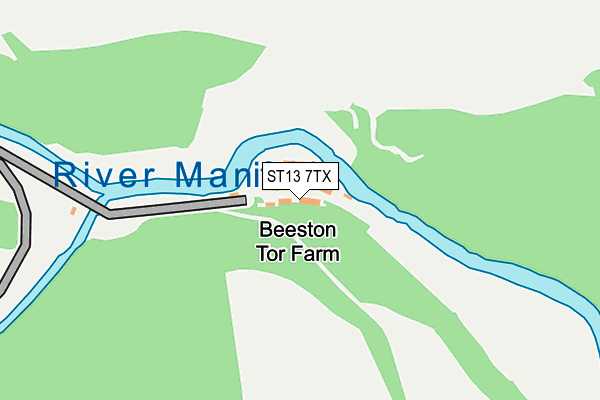 ST13 7TX map - OS OpenMap – Local (Ordnance Survey)