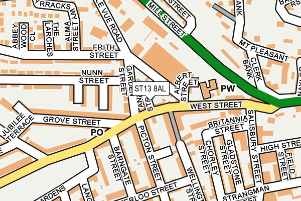 ST13 8AL map - OS OpenMap – Local (Ordnance Survey)