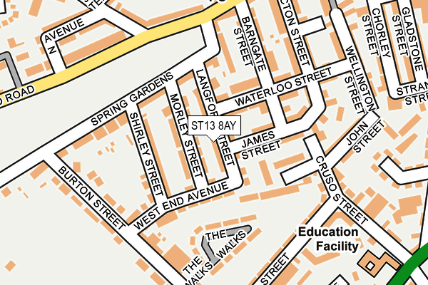 ST13 8AY map - OS OpenMap – Local (Ordnance Survey)