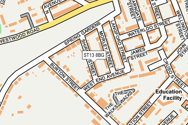 ST13 8BG map - OS OpenMap – Local (Ordnance Survey)