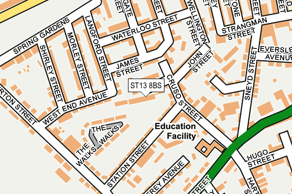 ST13 8BS map - OS OpenMap – Local (Ordnance Survey)