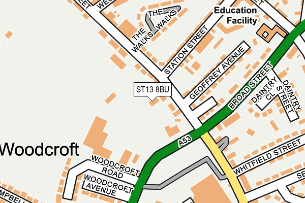 Map of MOT CENTRE ( LEEK ) LIMITED at local scale