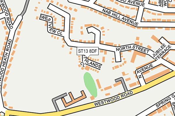 ST13 8DF map - OS OpenMap – Local (Ordnance Survey)