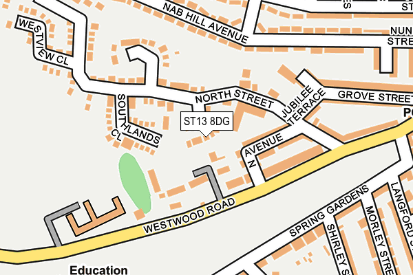 ST13 8DG map - OS OpenMap – Local (Ordnance Survey)