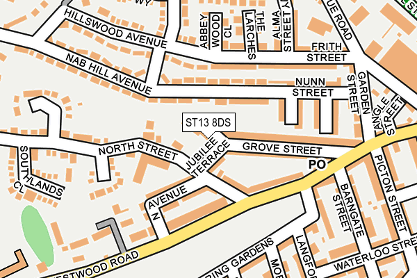 ST13 8DS map - OS OpenMap – Local (Ordnance Survey)