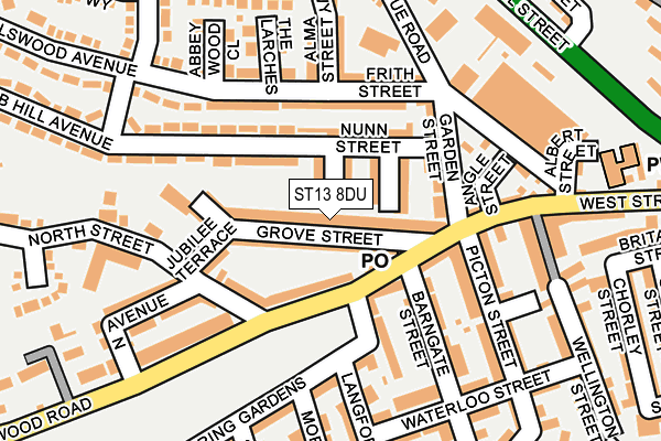 ST13 8DU map - OS OpenMap – Local (Ordnance Survey)