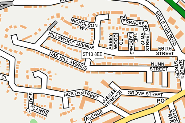ST13 8EE map - OS OpenMap – Local (Ordnance Survey)