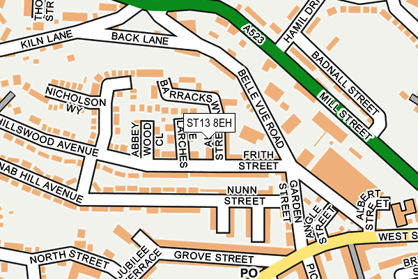 ST13 8EH map - OS OpenMap – Local (Ordnance Survey)