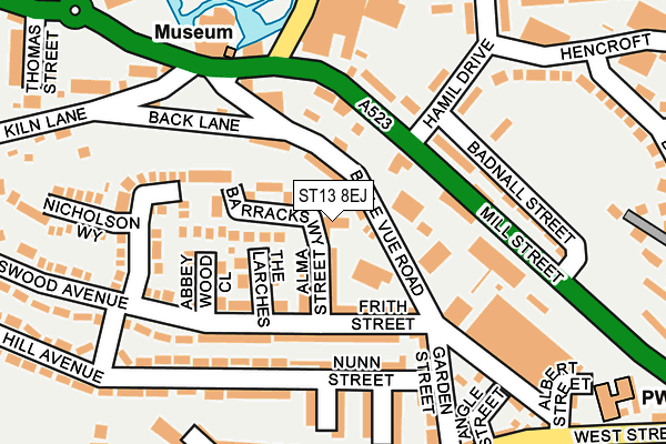 ST13 8EJ map - OS OpenMap – Local (Ordnance Survey)