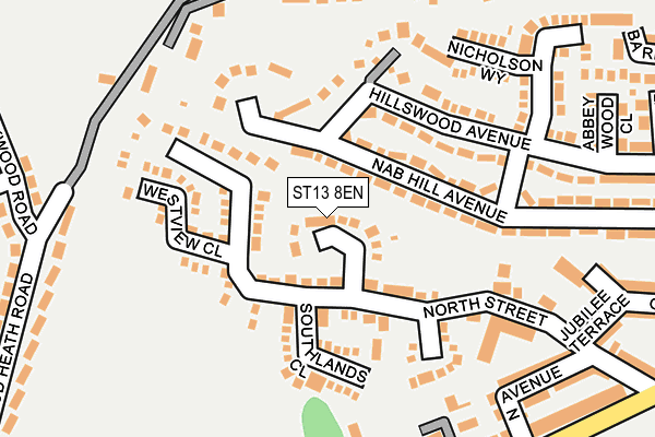 ST13 8EN map - OS OpenMap – Local (Ordnance Survey)