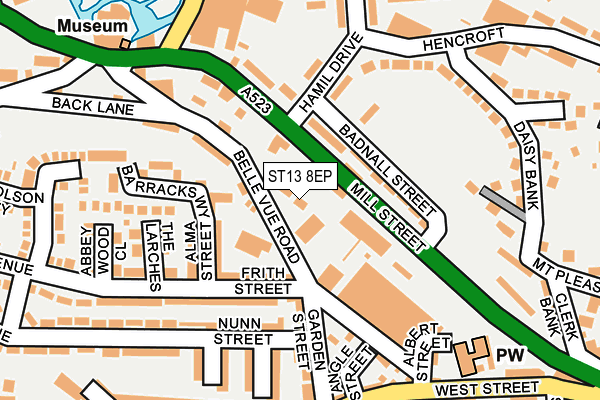 ST13 8EP map - OS OpenMap – Local (Ordnance Survey)