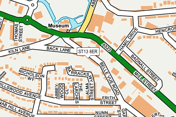 ST13 8ER map - OS OpenMap – Local (Ordnance Survey)