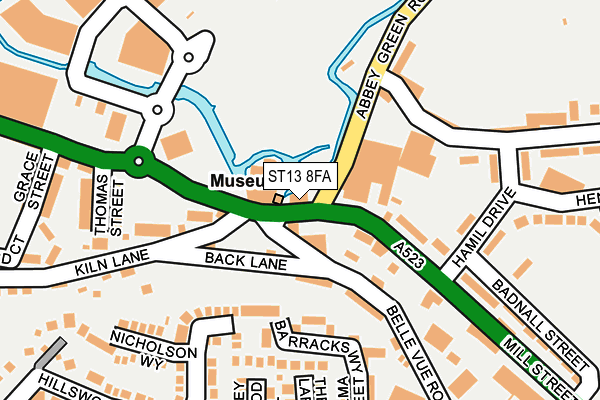 ST13 8FA map - OS OpenMap – Local (Ordnance Survey)
