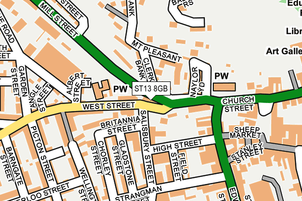 ST13 8GB map - OS OpenMap – Local (Ordnance Survey)