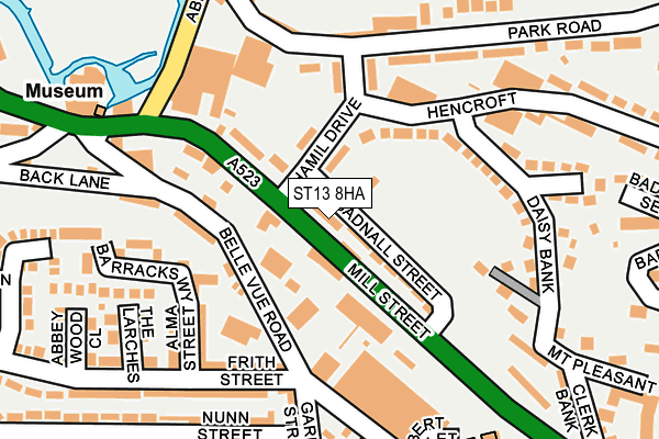 ST13 8HA map - OS OpenMap – Local (Ordnance Survey)