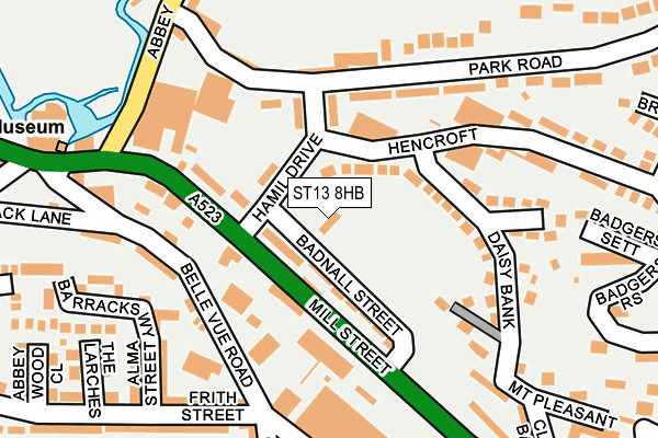 ST13 8HB map - OS OpenMap – Local (Ordnance Survey)