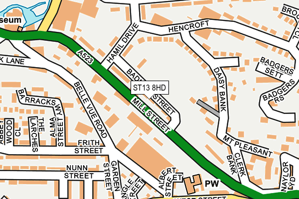 ST13 8HD map - OS OpenMap – Local (Ordnance Survey)