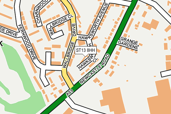 ST13 8HH map - OS OpenMap – Local (Ordnance Survey)