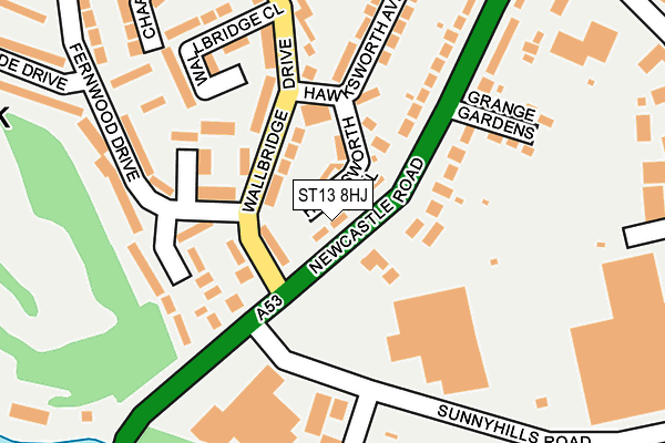 ST13 8HJ map - OS OpenMap – Local (Ordnance Survey)