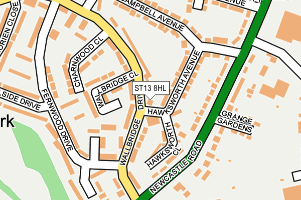 ST13 8HL map - OS OpenMap – Local (Ordnance Survey)