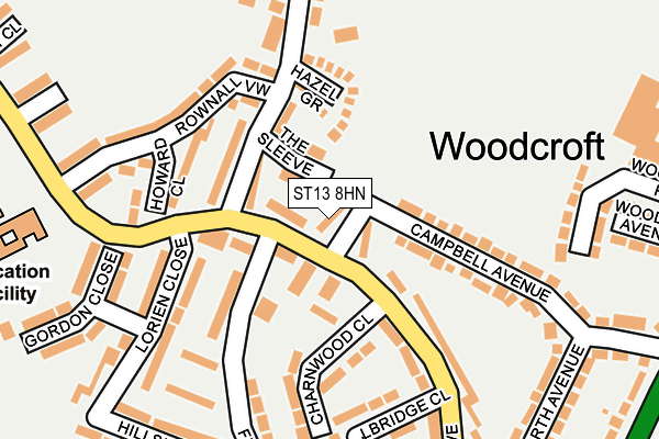 ST13 8HN map - OS OpenMap – Local (Ordnance Survey)