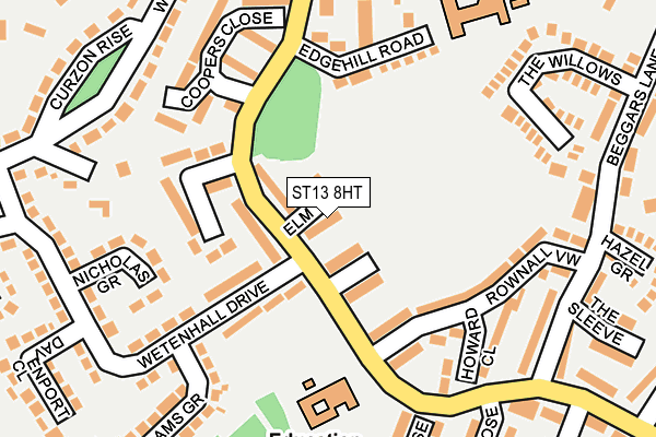 ST13 8HT map - OS OpenMap – Local (Ordnance Survey)