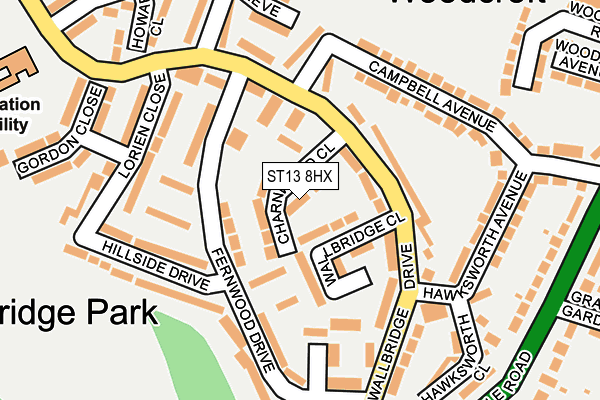 ST13 8HX map - OS OpenMap – Local (Ordnance Survey)