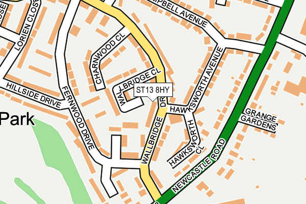 ST13 8HY map - OS OpenMap – Local (Ordnance Survey)