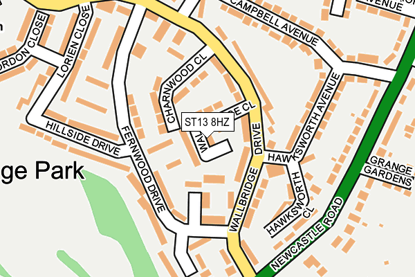 ST13 8HZ map - OS OpenMap – Local (Ordnance Survey)