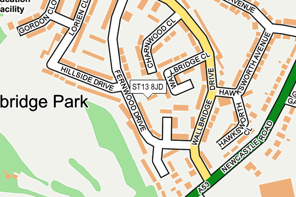 ST13 8JD map - OS OpenMap – Local (Ordnance Survey)