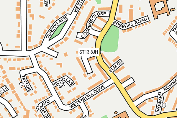 ST13 8JH map - OS OpenMap – Local (Ordnance Survey)