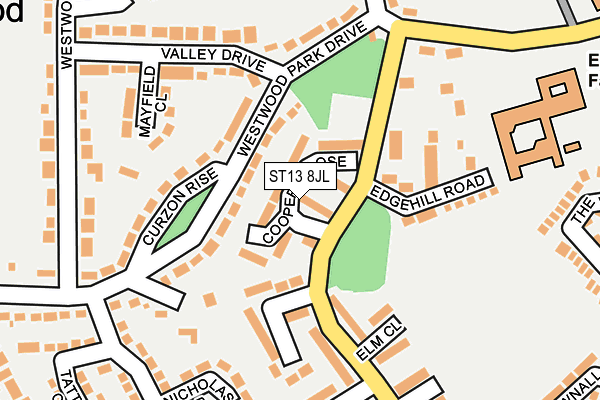 ST13 8JL map - OS OpenMap – Local (Ordnance Survey)