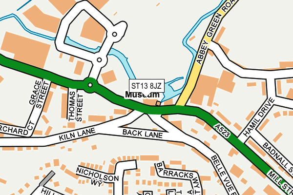ST13 8JZ map - OS OpenMap – Local (Ordnance Survey)