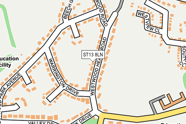 ST13 8LN map - OS OpenMap – Local (Ordnance Survey)