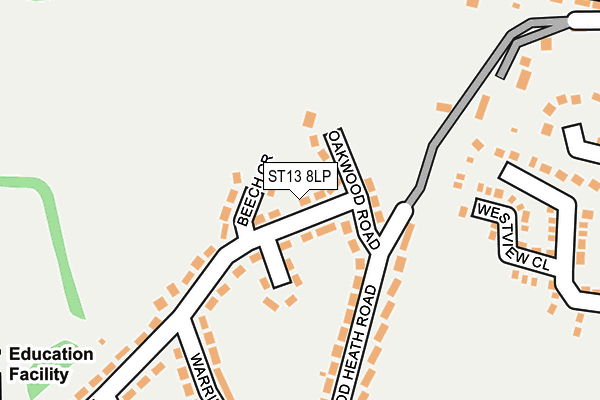 ST13 8LP map - OS OpenMap – Local (Ordnance Survey)