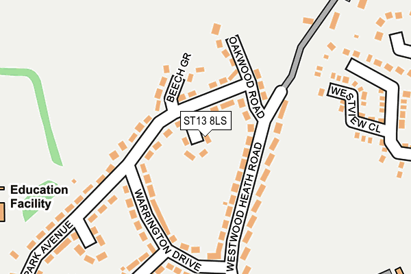 ST13 8LS map - OS OpenMap – Local (Ordnance Survey)