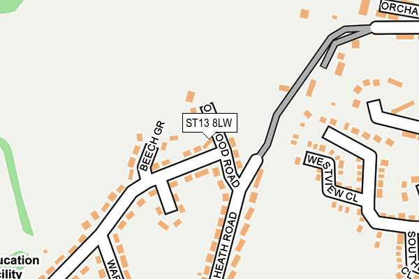 ST13 8LW map - OS OpenMap – Local (Ordnance Survey)