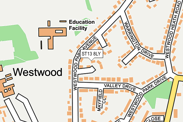 ST13 8LY map - OS OpenMap – Local (Ordnance Survey)