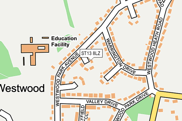 ST13 8LZ map - OS OpenMap – Local (Ordnance Survey)