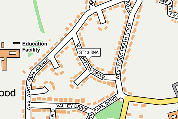 ST13 8NA map - OS OpenMap – Local (Ordnance Survey)