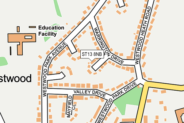 ST13 8NB map - OS OpenMap – Local (Ordnance Survey)