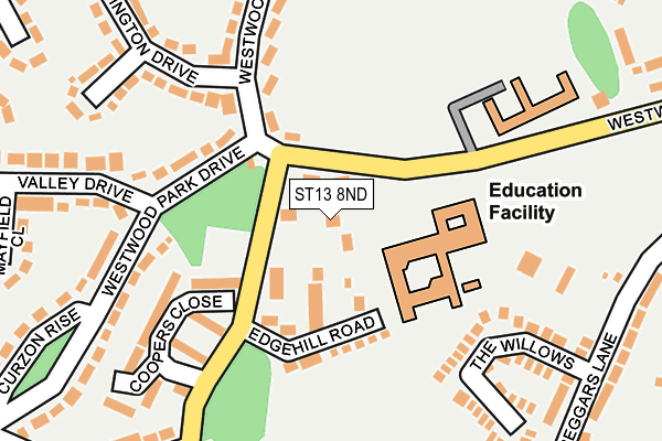 ST13 8ND map - OS OpenMap – Local (Ordnance Survey)