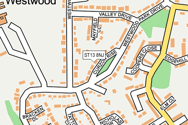 ST13 8NJ map - OS OpenMap – Local (Ordnance Survey)